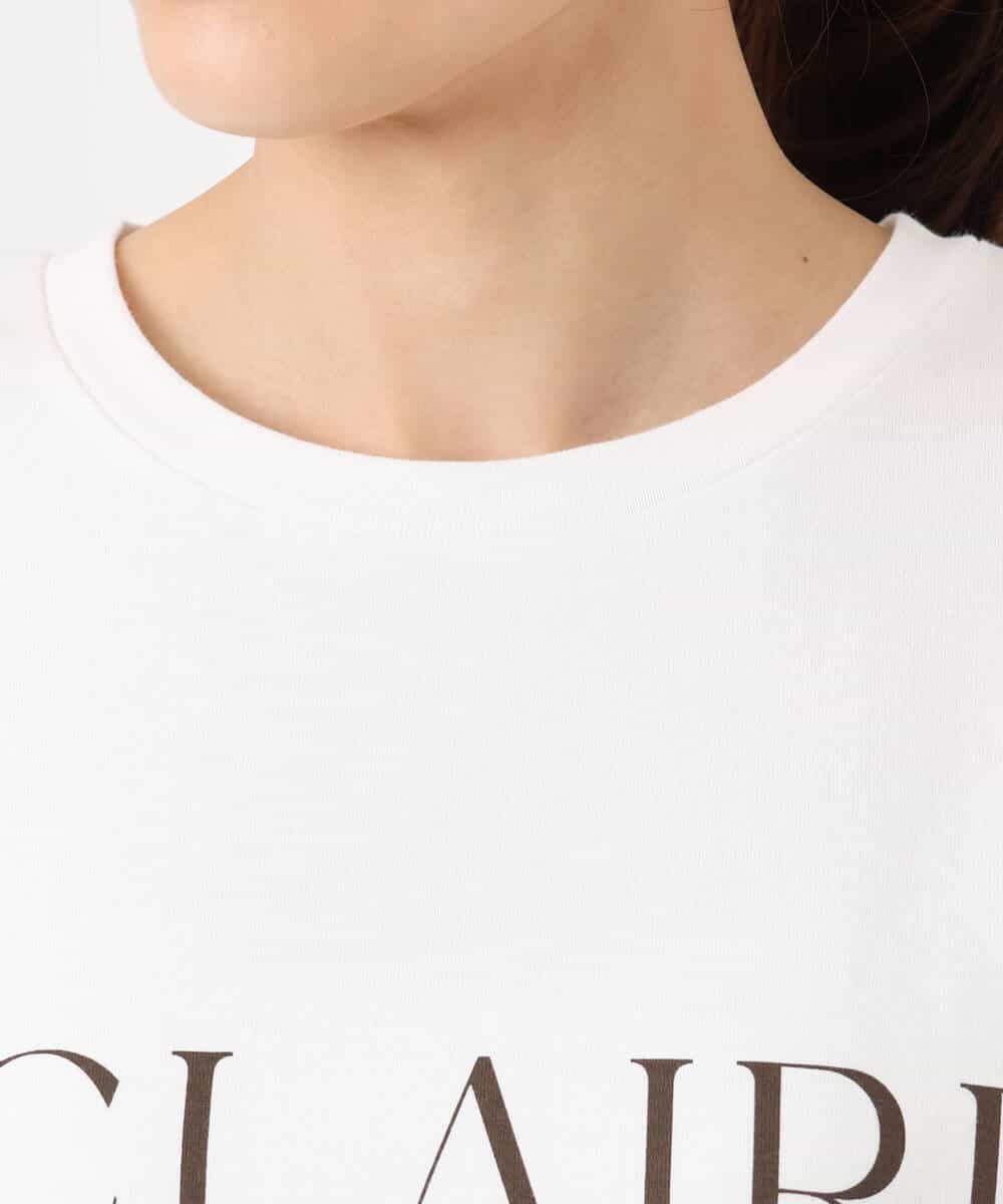 F1KGD41080 MK MICHEL KLEIN(小さいサイズ)(メゾン ドゥ サンク) 【小さいサイズ】ニュアンス配色コットンロゴTシャツ/洗濯機で洗える ホワイト