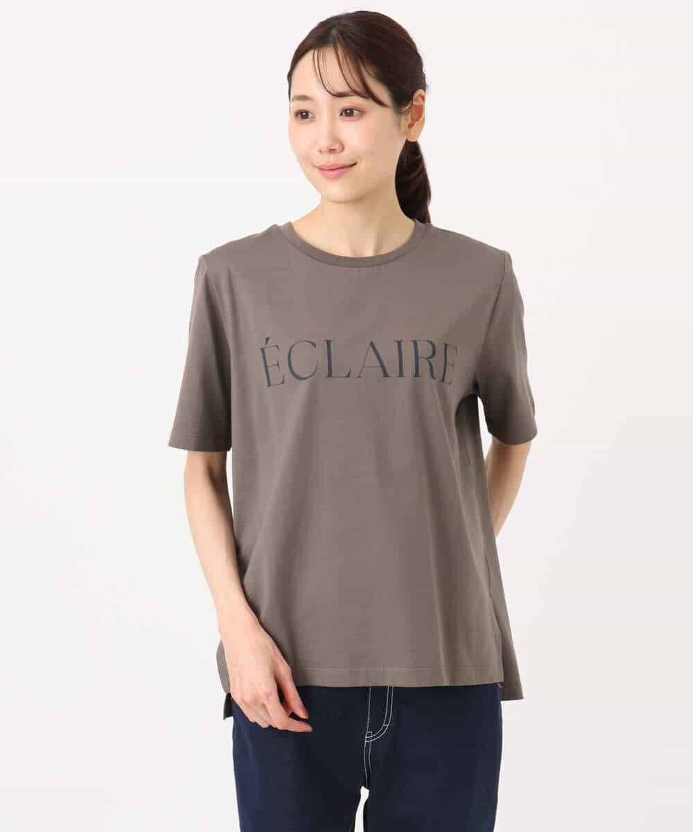 F1KGD41080 MK MICHEL KLEIN(小さいサイズ)(メゾン ドゥ サンク) 【小さいサイズ】ニュアンス配色コットンロゴTシャツ/洗濯機で洗える ホワイト