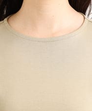 F1KGD51120 MK MICHEL KLEIN(小さいサイズ)(メゾン ドゥ サンク) 【小さいサイズ】[接触冷感/洗える]シルケットスムース タックスリーブカットソー ホワイト