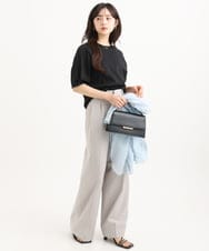 F1KGD51120 MK MICHEL KLEIN(小さいサイズ)(メゾン ドゥ サンク) 【小さいサイズ】[接触冷感/洗える]シルケットスムース タックスリーブカットソー ホワイト