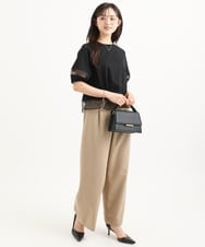 F1KGD56110 MK MICHEL KLEIN(小さいサイズ)(メゾン ドゥ サンク) 【小さいサイズ】[洗える]シアー切替えランタンスリーブカットソー ミント