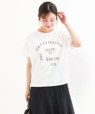 F1KGD60085 MK MICHEL KLEIN(小さいサイズ)(メゾン ドゥ サンク) 【小さいサイズ】[UVカット/接触冷感/洗濯機で洗える]デザインロゴTシャツ ホワイト