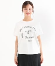 F1KGD60085 MK MICHEL KLEIN(小さいサイズ)(メゾン ドゥ サンク) 【小さいサイズ】[UVカット/接触冷感/洗濯機で洗える]デザインロゴTシャツ ホワイト