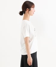 F1KGD60085 MK MICHEL KLEIN(小さいサイズ)(メゾン ドゥ サンク) 【小さいサイズ】[UVカット/接触冷感/洗濯機で洗える]デザインロゴTシャツ ホワイト