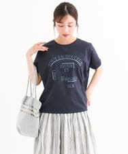 F1KGD60085 MK MICHEL KLEIN(小さいサイズ)(メゾン ドゥ サンク) 【小さいサイズ】[UVカット/接触冷感/洗濯機で洗える]デザインロゴTシャツ ホワイト