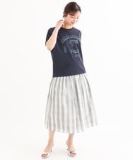 F1KGD60085 MK MICHEL KLEIN(小さいサイズ)(メゾン ドゥ サンク) 【小さいサイズ】[UVカット/接触冷感/洗濯機で洗える]デザインロゴTシャツ ホワイト