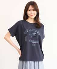 F1KGD60085 MK MICHEL KLEIN(小さいサイズ)(メゾン ドゥ サンク) 【小さいサイズ】[UVカット/接触冷感/洗える]デザインロゴTシャツ ネイビー