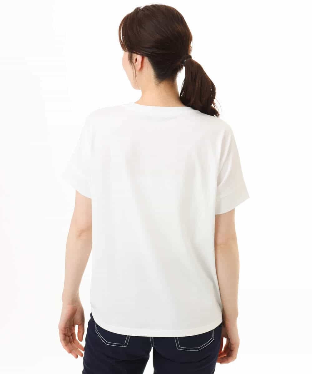 F1KGD60085 MK MICHEL KLEIN(小さいサイズ)(メゾン ドゥ サンク) 【小さいサイズ】[UVカット/接触冷感/洗える]デザインロゴTシャツ ホワイト