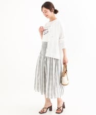 F1KGD61085 MK MICHEL KLEIN(小さいサイズ)(メゾン ドゥ サンク) 【小さいサイズ】[UVカット/接触冷感/洗濯機で洗える]デザインロゴTシャツ ホワイト