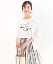 F1KGD61085 MK MICHEL KLEIN(小さいサイズ)(メゾン ドゥ サンク) 【小さいサイズ】[UVカット/接触冷感/洗濯機で洗える]デザインロゴTシャツ ホワイト