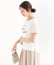 F1KGD61085 MK MICHEL KLEIN(小さいサイズ)(メゾン ドゥ サンク) 【小さいサイズ】[UVカット/接触冷感/洗濯機で洗える]デザインロゴTシャツ ホワイト