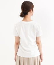 F1KGD61085 MK MICHEL KLEIN(小さいサイズ)(メゾン ドゥ サンク) 【小さいサイズ】[UVカット/接触冷感/洗濯機で洗える]デザインロゴTシャツ ホワイト