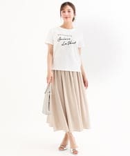 F1KGD61085 MK MICHEL KLEIN(小さいサイズ)(メゾン ドゥ サンク) 【小さいサイズ】[UVカット/接触冷感/洗濯機で洗える]デザインロゴTシャツ ホワイト