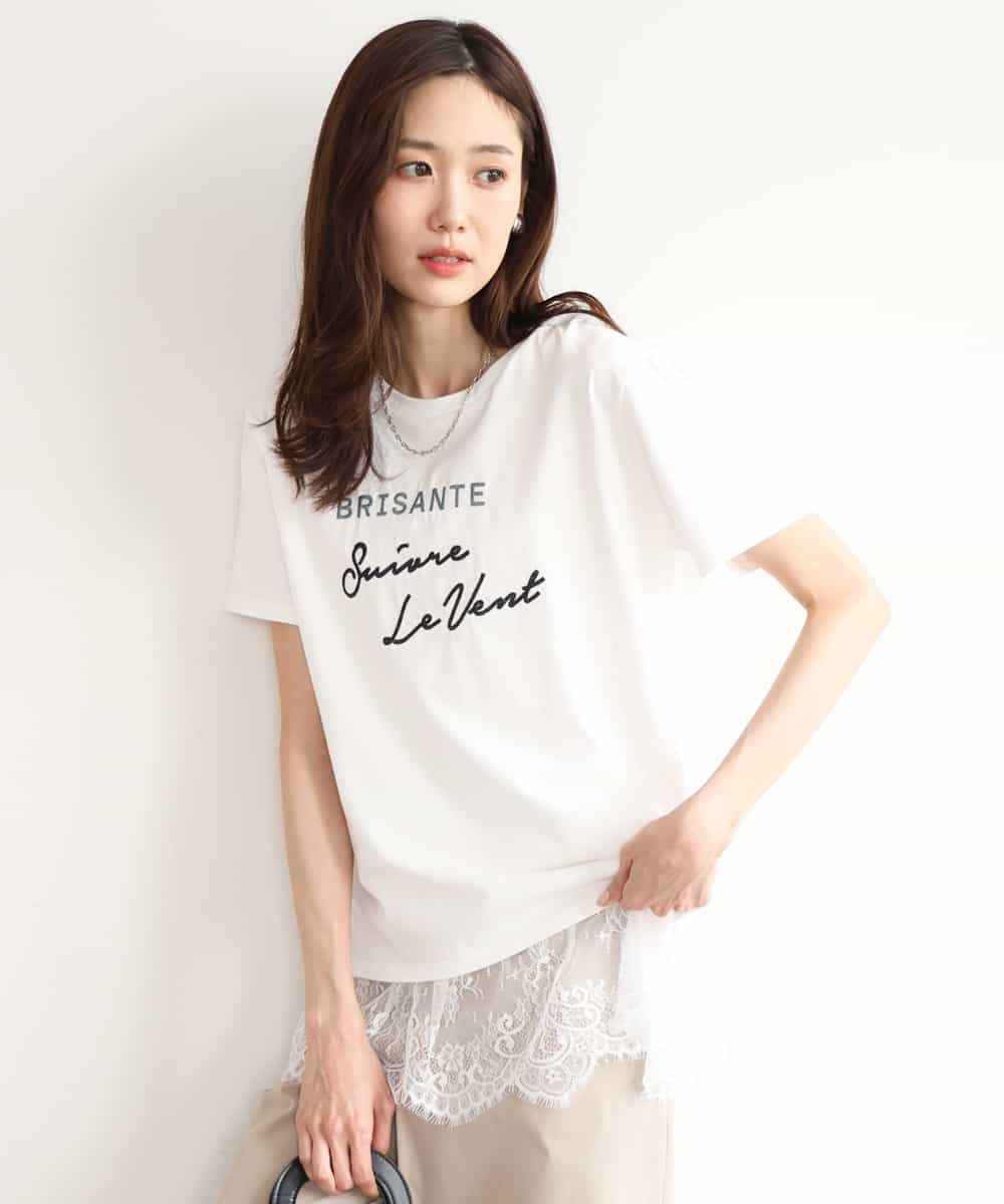 F1KGD61085 MK MICHEL KLEIN(小さいサイズ)(メゾン ドゥ サンク) 【小さいサイズ】[UVカット/接触冷感/洗濯機で洗える]デザインロゴTシャツ ホワイト