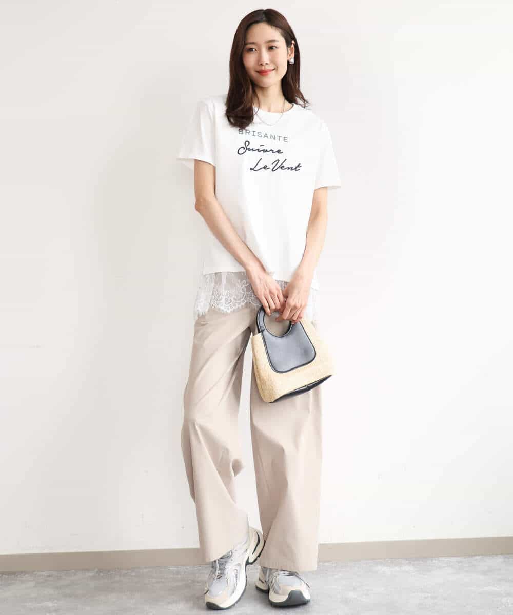 F1KGD61085 MK MICHEL KLEIN(小さいサイズ)(メゾン ドゥ サンク) 【小さいサイズ】[UVカット/接触冷感/洗濯機で洗える]デザインロゴTシャツ ホワイト