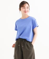 F1KGD62090 MK MICHEL KLEIN(小さいサイズ)(メゾン ドゥ サンク) 【小さいサイズ】[接触冷感/洗える]裾ドロストデザインカットソー ブルー
