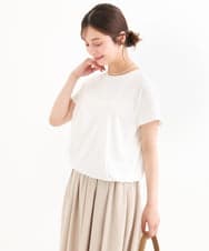 F1KGD62090 MK MICHEL KLEIN(小さいサイズ)(メゾン ドゥ サンク) 【小さいサイズ】[接触冷感/洗える]裾ドロストデザインカットソー グレージュ
