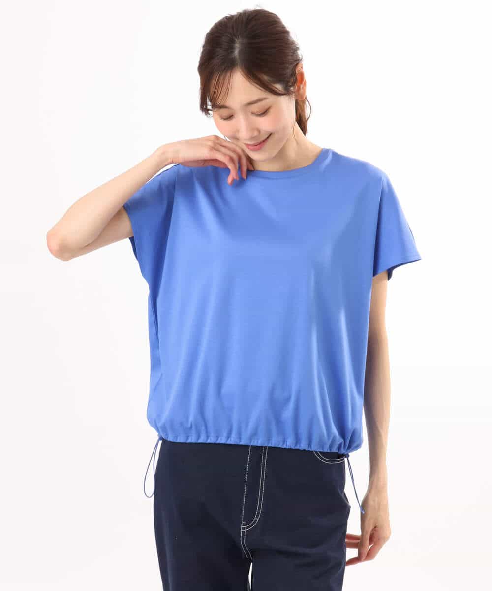 F1KGD62090 MK MICHEL KLEIN(小さいサイズ)(メゾン ドゥ サンク) 【小さいサイズ】[接触冷感/洗える]裾ドロストデザインカットソー グレージュ