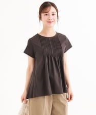 F1KGD62130 MK MICHEL KLEIN(小さいサイズ)(メゾン ドゥ サンク) 【小さいサイズ】[接触冷感/洗える]シルケット天竺Aラインカットソー ホワイト