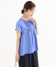 F1KGD62130 MK MICHEL KLEIN(小さいサイズ)(メゾン ドゥ サンク) 【小さいサイズ】[接触冷感/洗える]シルケット天竺Aラインカットソー ホワイト