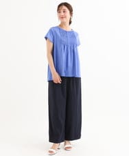 F1KGD62130 MK MICHEL KLEIN(小さいサイズ)(メゾン ドゥ サンク) 【小さいサイズ】[接触冷感/洗える]シルケット天竺Aラインカットソー ホワイト
