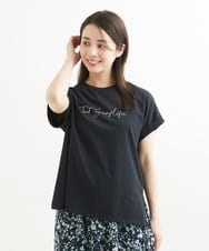 F1KGS06075 MK MICHEL KLEIN(小さいサイズ)(メゾン ドゥ サンク) 【小さいサイズ】フレンチスリーブロゴTシャツ/洗える ホワイト