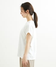 F1KGS06075 MK MICHEL KLEIN(小さいサイズ)(メゾン ドゥ サンク) 【小さいサイズ】フレンチスリーブロゴTシャツ/洗える ホワイト