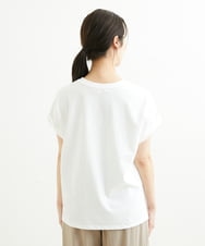 F1KGS06075 MK MICHEL KLEIN(小さいサイズ)(メゾン ドゥ サンク) 【小さいサイズ】フレンチスリーブロゴTシャツ/洗える ホワイト