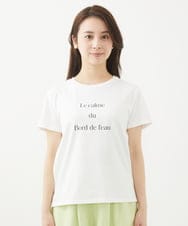 F1KGV40075 MK MICHEL KLEIN(小さいサイズ)(メゾン ドゥ サンク) 【小さいサイズ】ベーシックロゴTシャツ/洗える ベージュ