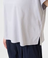 F1KGV60075 MK MICHEL KLEIN(小さいサイズ)(メゾン ドゥ サンク) 【小さいサイズ】フレンチスリーブ ロゴTシャツ/接触冷感/洗える/きれいめ派に ホワイト