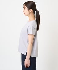 F1KGV60075 MK MICHEL KLEIN(小さいサイズ)(メゾン ドゥ サンク) 【小さいサイズ】フレンチスリーブ ロゴTシャツ/接触冷感/洗える/きれいめ派に ホワイト