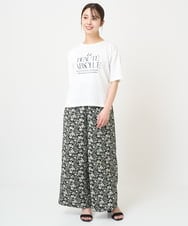 F1KGV62075 MK MICHEL KLEIN(小さいサイズ)(メゾン ドゥ サンク) 【小さいサイズ】ハーフスリーブ ロゴTシャツ/接触冷感/洗える/カジュアル派に ブラウン