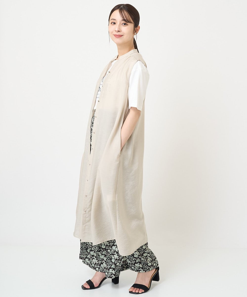 F1KGV62075 MK MICHEL KLEIN(小さいサイズ)(メゾン ドゥ サンク) 【小さいサイズ】ハーフスリーブ ロゴTシャツ/接触冷感/洗える/カジュアル派に ブラウン