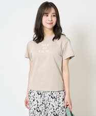 F1KHA53085 MK MICHEL KLEIN(小さいサイズ)(メゾン ドゥ サンク) 【小さいサイズ】ベーシックロゴTシャツ/洗える ベージュ