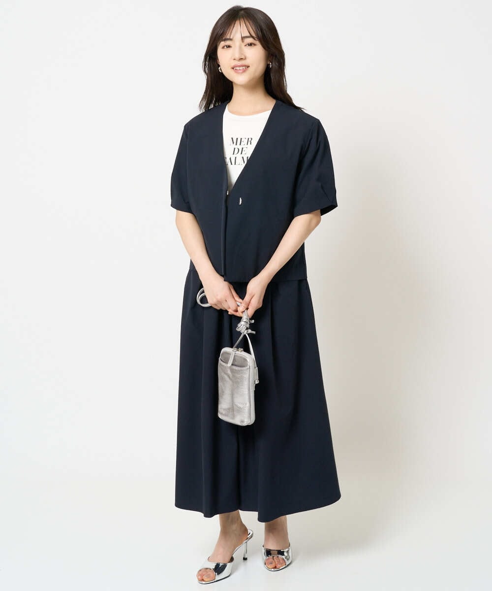 F1KHA53085 MK MICHEL KLEIN(小さいサイズ)(メゾン ドゥ サンク) 【小さいサイズ】ベーシックロゴTシャツ/洗える ホワイト