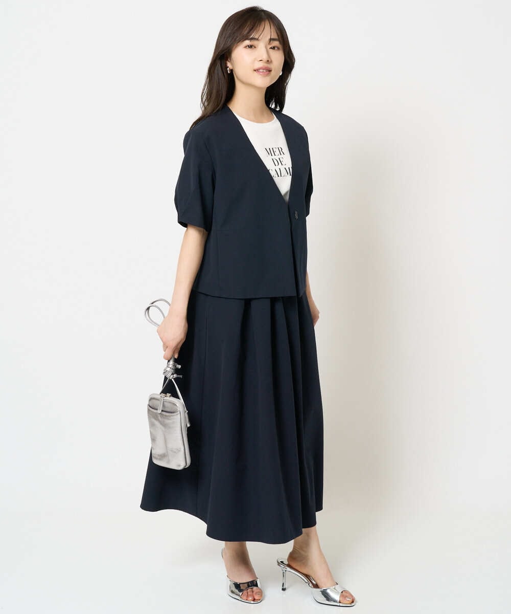 F1KHA53085 MK MICHEL KLEIN(小さいサイズ)(メゾン ドゥ サンク) 【小さいサイズ】ベーシックロゴTシャツ/洗える ホワイト