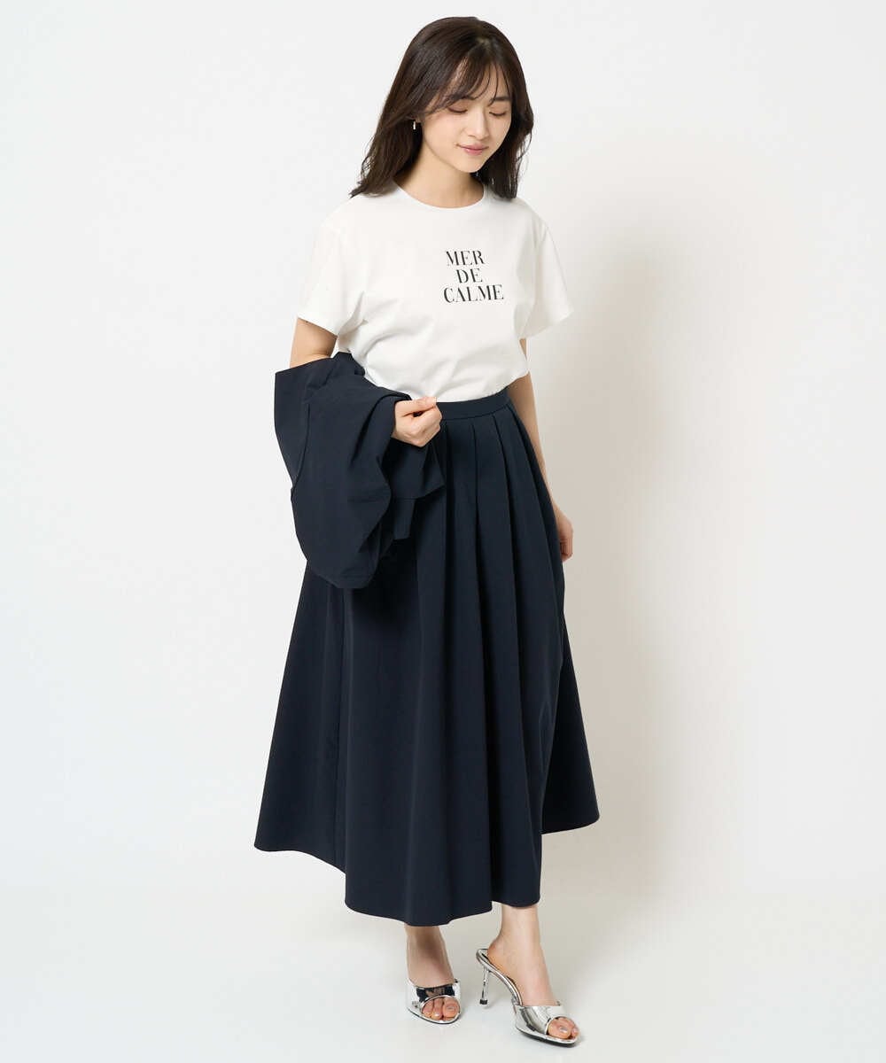 F1KHA53085 MK MICHEL KLEIN(小さいサイズ)(メゾン ドゥ サンク) 【小さいサイズ】ベーシックロゴTシャツ/洗える ホワイト