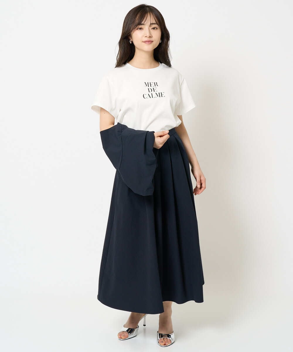 F1KHA53085 MK MICHEL KLEIN(小さいサイズ)(メゾン ドゥ サンク) 【小さいサイズ】ベーシックロゴTシャツ/洗える ホワイト