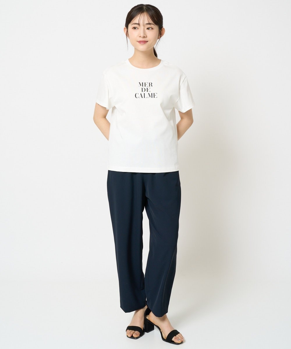 F1KHA53085 MK MICHEL KLEIN(小さいサイズ)(メゾン ドゥ サンク) 【小さいサイズ】ベーシックロゴTシャツ/洗える ホワイト