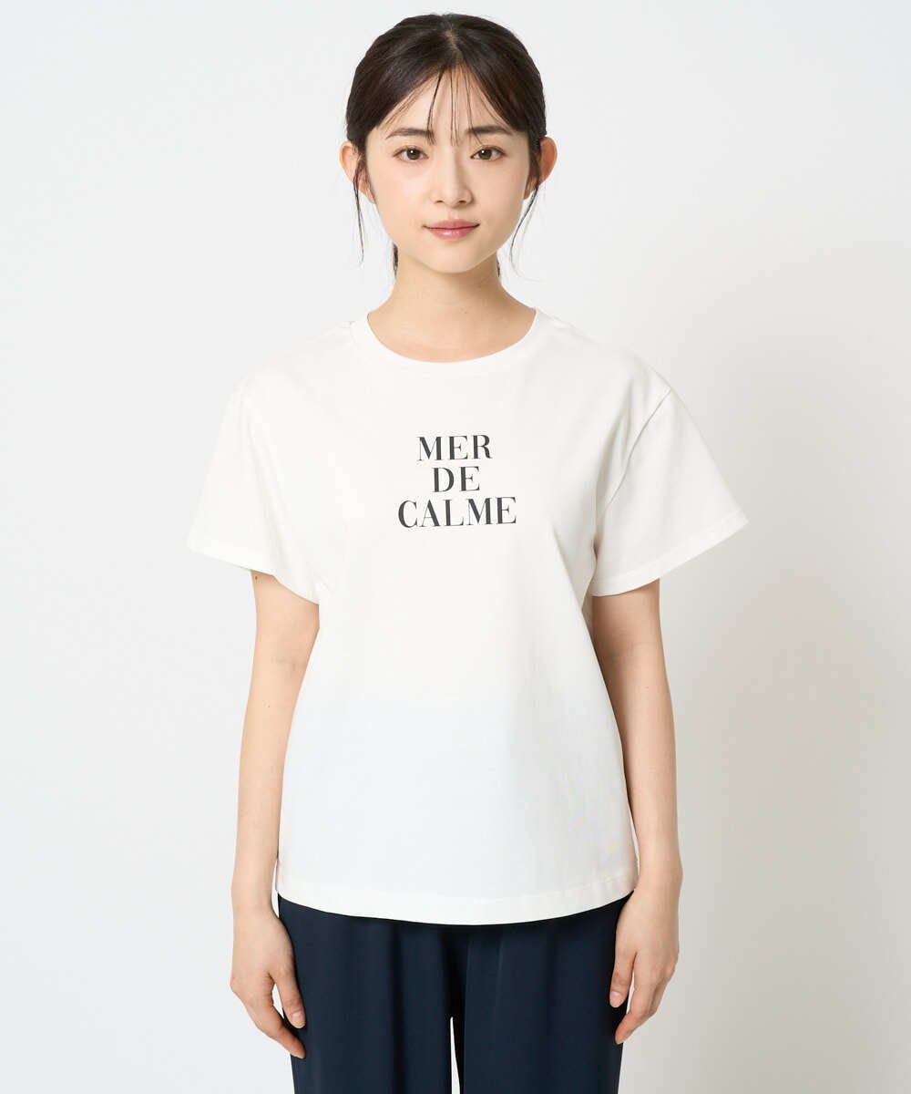 F1KHA53085 MK MICHEL KLEIN(小さいサイズ)(メゾン ドゥ サンク) 【小さいサイズ】ベーシックロゴTシャツ/洗える ホワイト