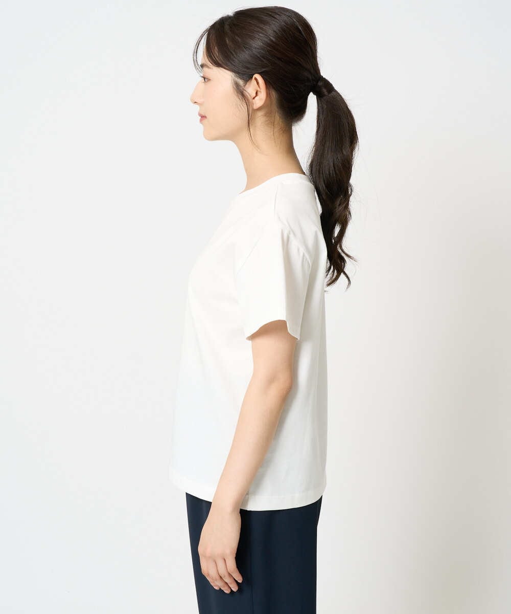 F1KHA53085 MK MICHEL KLEIN(小さいサイズ)(メゾン ドゥ サンク) 【小さいサイズ】ベーシックロゴTシャツ/洗える ホワイト