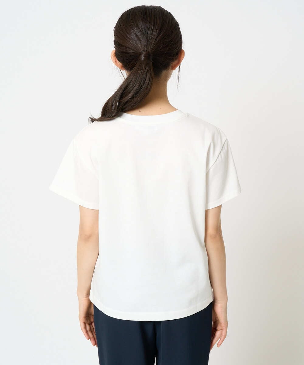 F1KHA53085 MK MICHEL KLEIN(小さいサイズ)(メゾン ドゥ サンク) 【小さいサイズ】ベーシックロゴTシャツ/洗える ホワイト