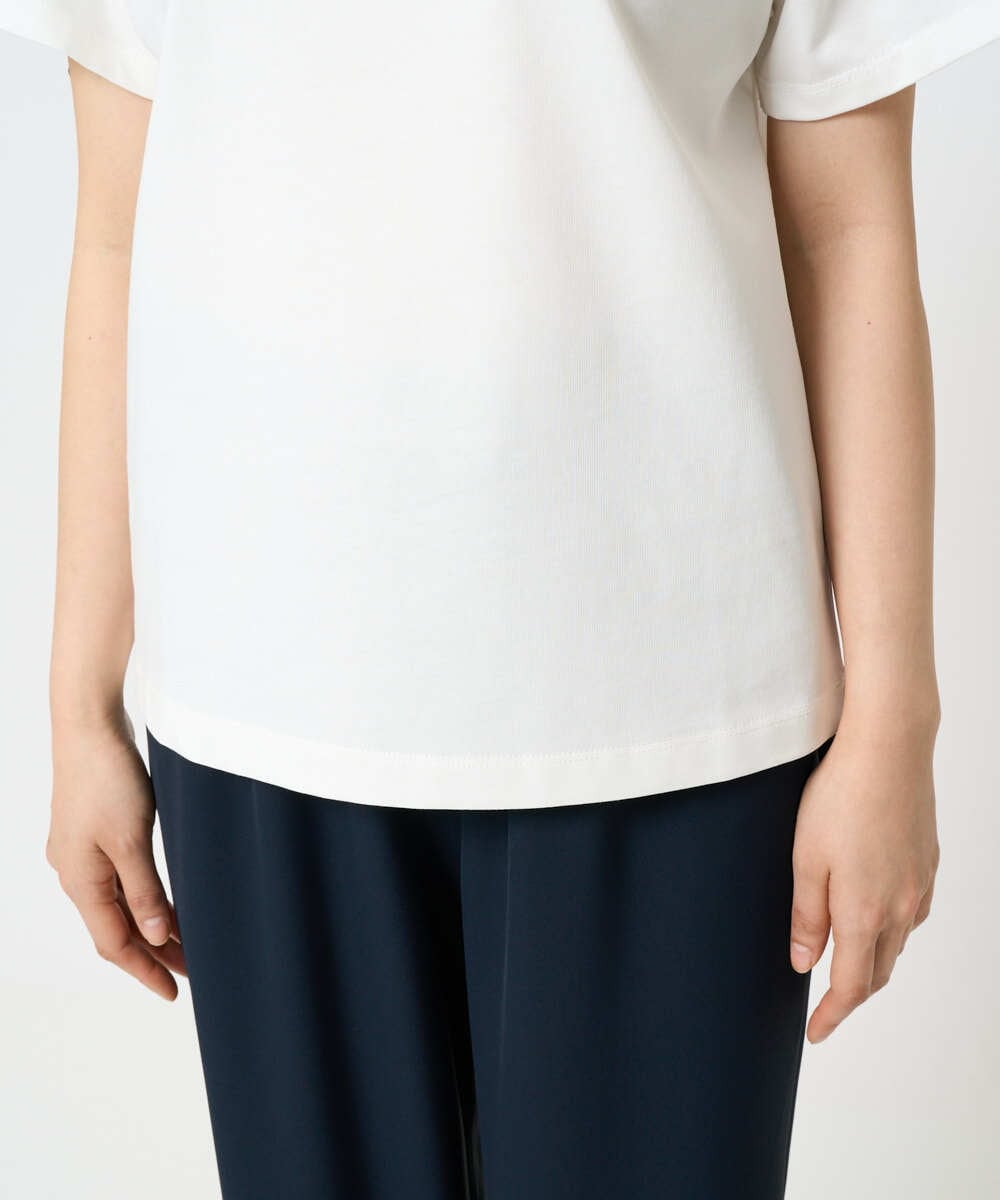 F1KHA53085 MK MICHEL KLEIN(小さいサイズ)(メゾン ドゥ サンク) 【小さいサイズ】ベーシックロゴTシャツ/洗える ホワイト