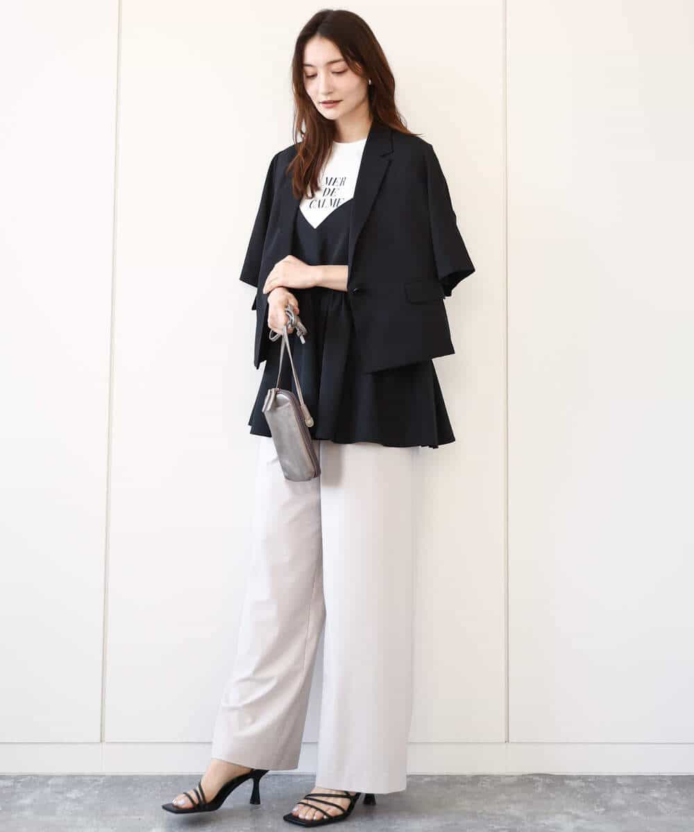 F1KHA53085 MK MICHEL KLEIN(小さいサイズ)(メゾン ドゥ サンク) 【小さいサイズ】ベーシックロゴTシャツ/洗える ホワイト