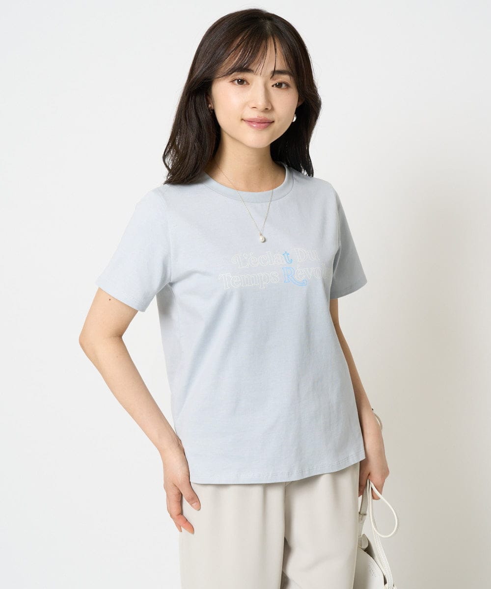 F1KHA60075 MK MICHEL KLEIN(小さいサイズ) 【小さいサイズ】配色デザインロゴTシャツ/接触冷感/洗える