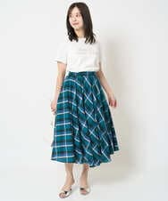 F1KHA60075 MK MICHEL KLEIN(小さいサイズ)(メゾン ドゥ サンク) 【小さいサイズ】配色デザインロゴTシャツ/接触冷感/洗える ライトブルー