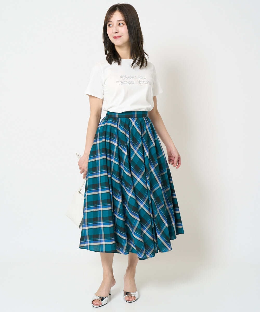F1KHA60075 MK MICHEL KLEIN(小さいサイズ)(メゾン ドゥ サンク) 【小さいサイズ】配色デザインロゴTシャツ/接触冷感/洗える ライトブルー