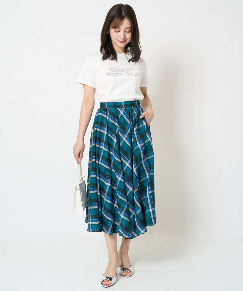 F1KHA60075 MK MICHEL KLEIN(小さいサイズ)(メゾン ドゥ サンク) 【小さいサイズ】配色デザインロゴTシャツ/接触冷感/洗える ライトブルー