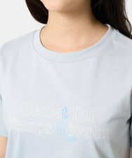 F1KHA60075 MK MICHEL KLEIN(小さいサイズ)(メゾン ドゥ サンク) 【小さいサイズ】配色デザインロゴTシャツ/接触冷感/洗える ライトブルー