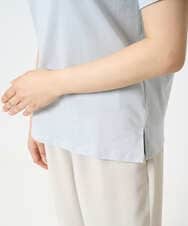 F1KHA60075 MK MICHEL KLEIN(小さいサイズ)(メゾン ドゥ サンク) 【小さいサイズ】配色デザインロゴTシャツ/接触冷感/洗える ライトブルー